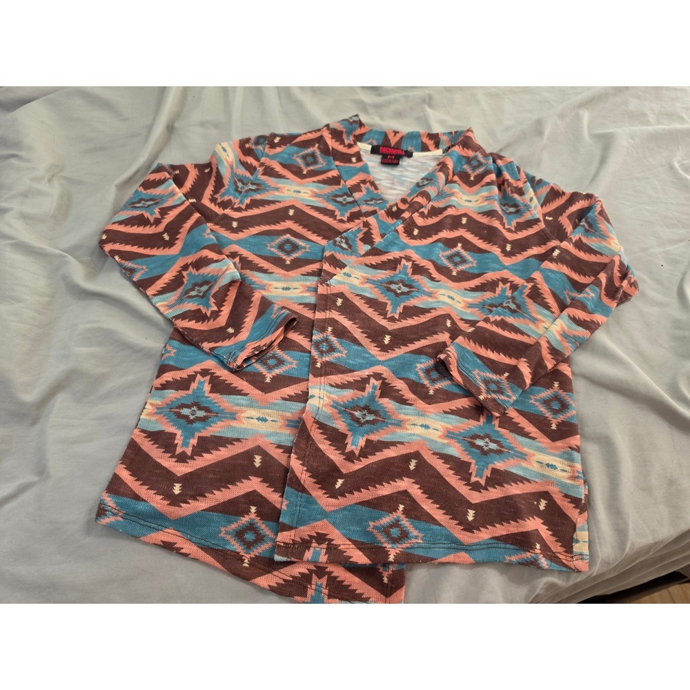 Rock and Roll Womens Southwestern Geometric Open Front Cardigan RRGT34R04L M
